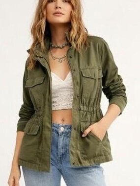 Madewell Surplus Military Cargo Jacket Green Cotton Women’s XS Oversized New